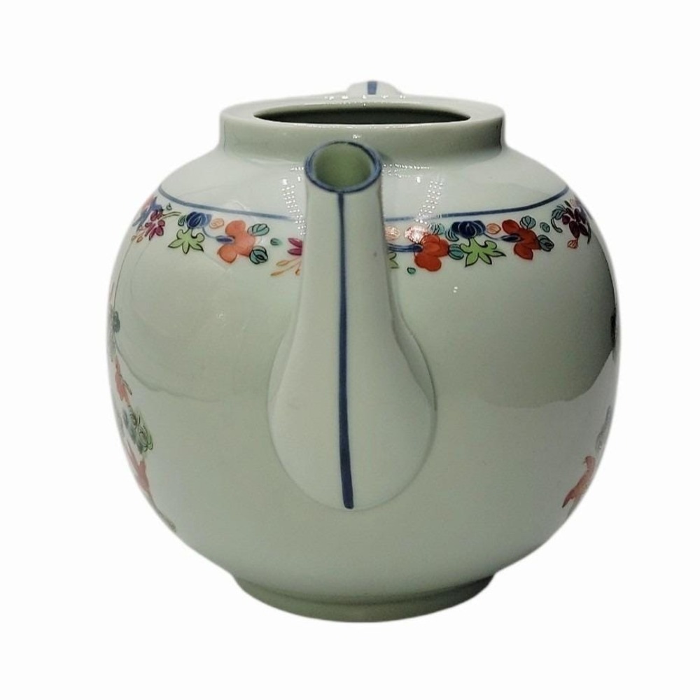 Puiforcat Limoges France Kiang She Porcelain Teapot Chinese Fish Motif 8" No Lid - Picture 2 of 8